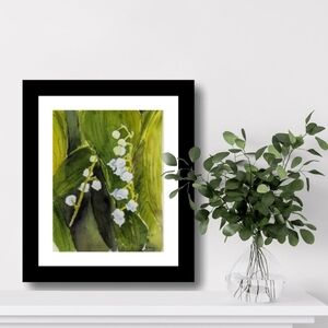 Botanical Green and White Art Print